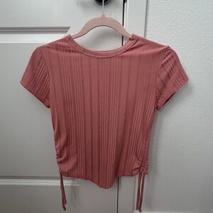 Women's Ribbed Pink Top